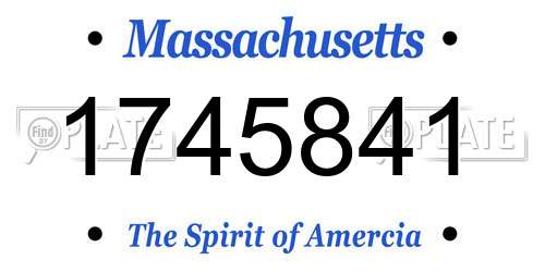 1745841 Massachusetts License Plate
