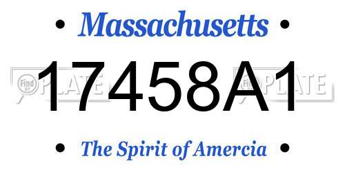 17458A1 Massachusetts License Plate