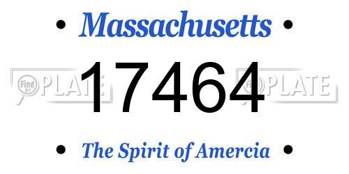 17464 Massachusetts License Plate