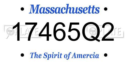 17465Q2 Massachusetts License Plate