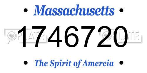 1746720 Massachusetts License Plate
