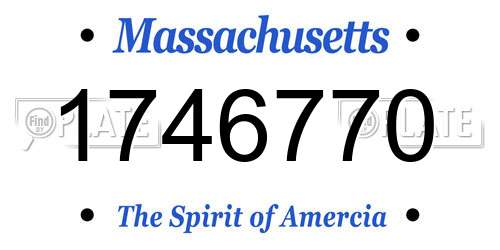 1746770 Massachusetts License Plate