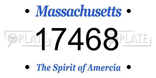 17468 Massachusetts License Plate
