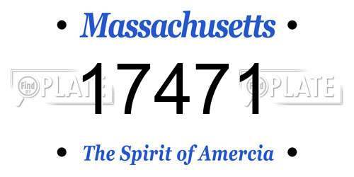 17471 Massachusetts License Plate