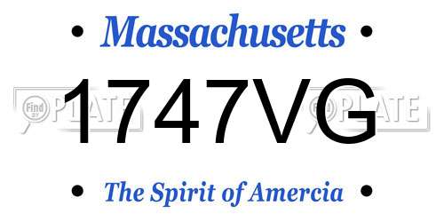 1747VG Massachusetts License Plate