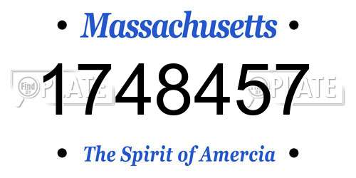1748457 Massachusetts License Plate