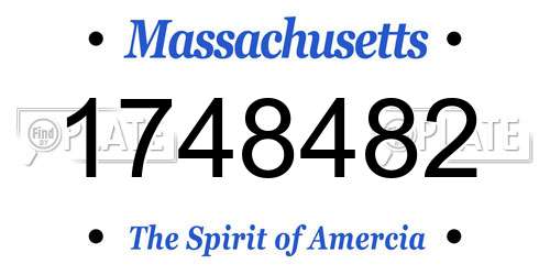1748482 Massachusetts License Plate
