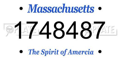 1748487 Massachusetts License Plate