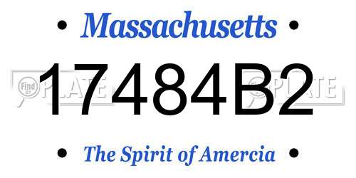 17484B2 Massachusetts License Plate