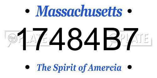 17484B7 Massachusetts License Plate
