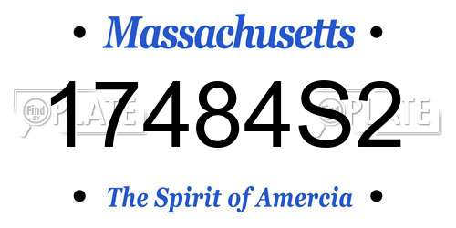 17484S2 Massachusetts License Plate