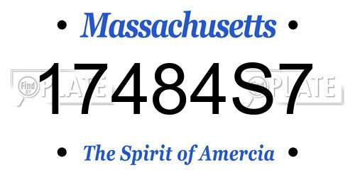17484S7 Massachusetts License Plate