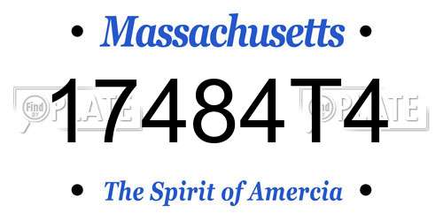 17484T4 Massachusetts License Plate