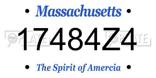17484Z4 Massachusetts License Plate