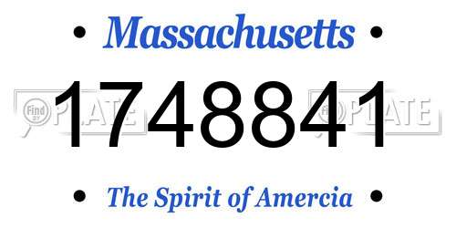 1748841 Massachusetts License Plate