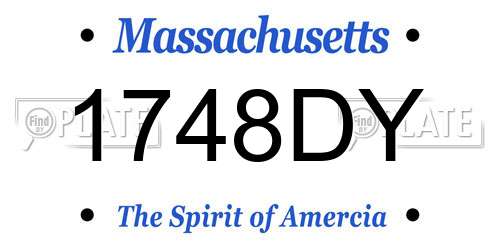1748DY Massachusetts License Plate