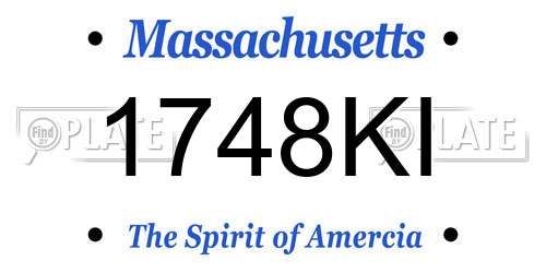 1748KI Massachusetts License Plate