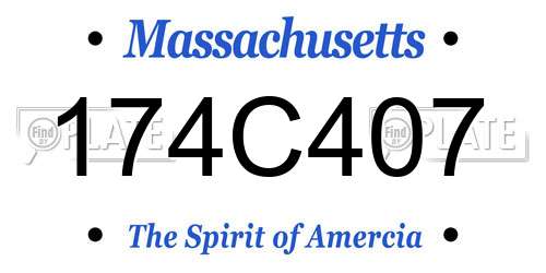 174C407 Massachusetts License Plate