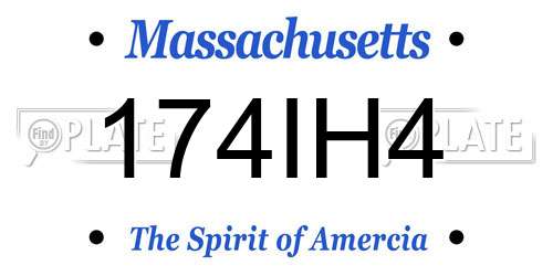 174IH4 Massachusetts License Plate