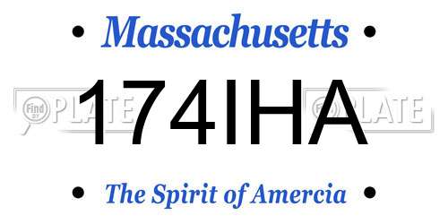 174IHA Massachusetts License Plate