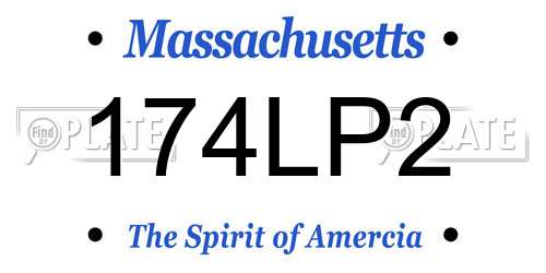 174LP2 Massachusetts License Plate