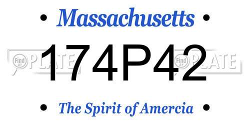 174P42 Massachusetts License Plate
