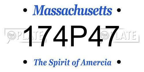 174P47 Massachusetts License Plate