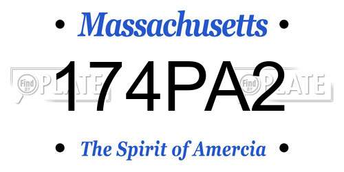 174PA2 Massachusetts License Plate