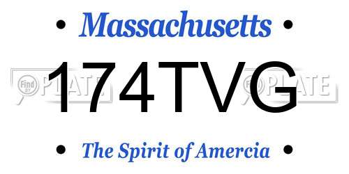 174TVG Massachusetts License Plate