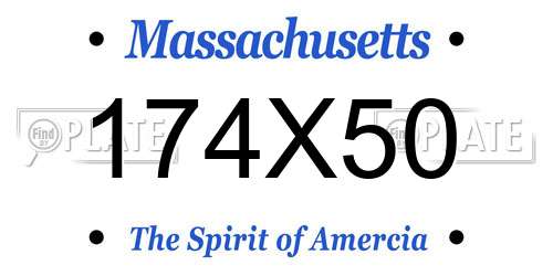 174X50 Massachusetts License Plate