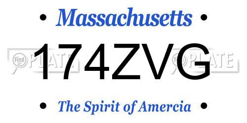 174ZVG Massachusetts License Plate