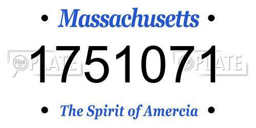 1751071 Massachusetts License Plate