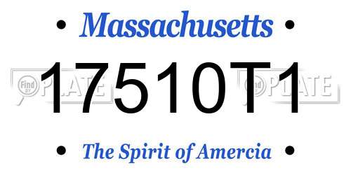 17510T1 Massachusetts License Plate