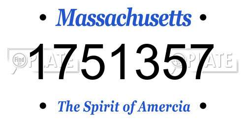 1751357 Massachusetts License Plate