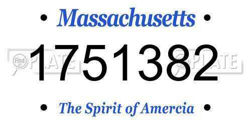 1751382 Massachusetts License Plate