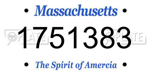 1751383 Massachusetts License Plate