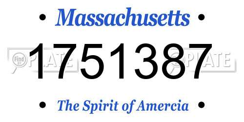 1751387 Massachusetts License Plate