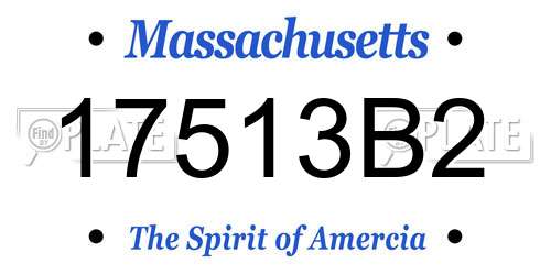 17513B2 Massachusetts License Plate