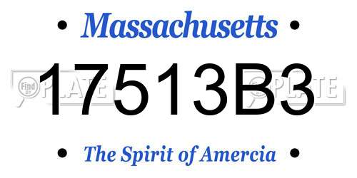 17513B3 Massachusetts License Plate