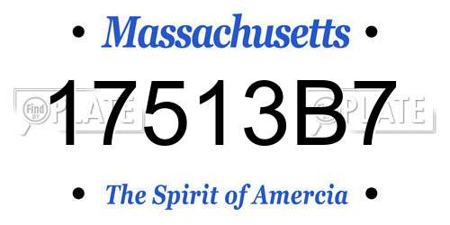 17513B7 Massachusetts License Plate