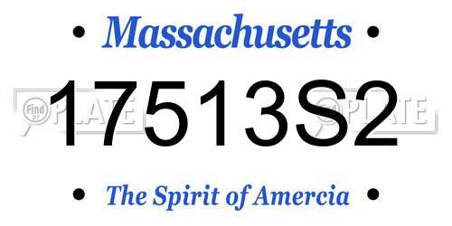 17513S2 Massachusetts License Plate