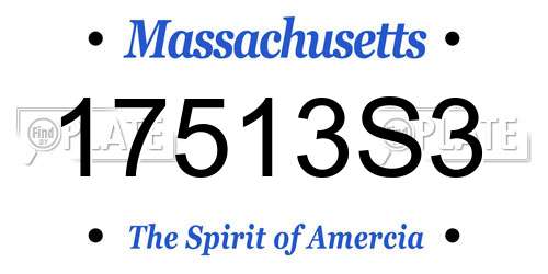 17513S3 Massachusetts License Plate