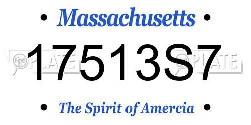 17513S7 Massachusetts License Plate