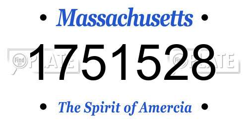 1751528 Massachusetts License Plate