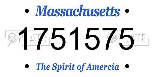 1751575 Massachusetts License Plate