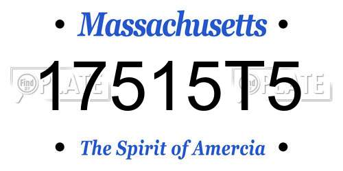 17515T5 Massachusetts License Plate