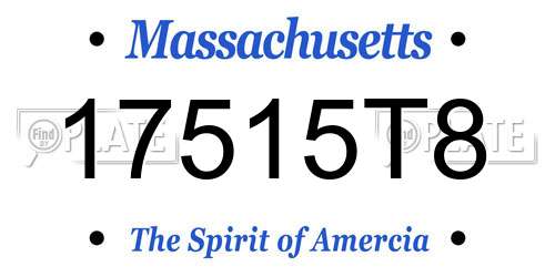 17515T8 Massachusetts License Plate