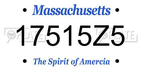 17515Z5 Massachusetts License Plate