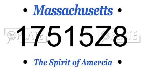 17515Z8 Massachusetts License Plate