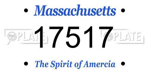 17517 Massachusetts License Plate